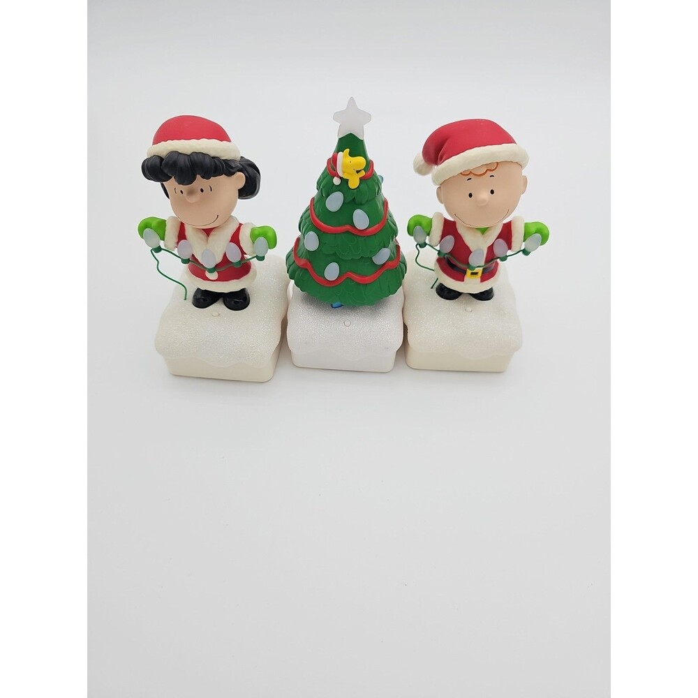 Hallmark Peanuts 2015 Gang Set of 3 Christmas Music Light ornaments